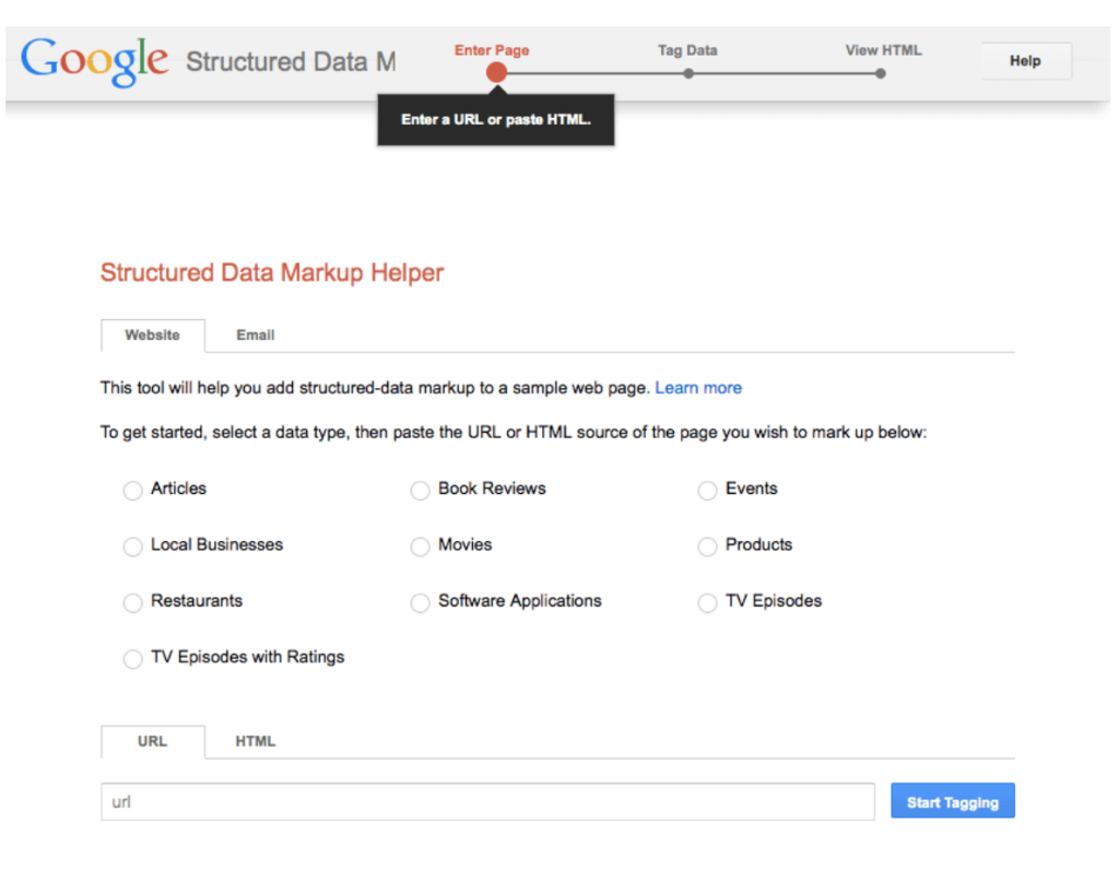 Google structured data markup helper