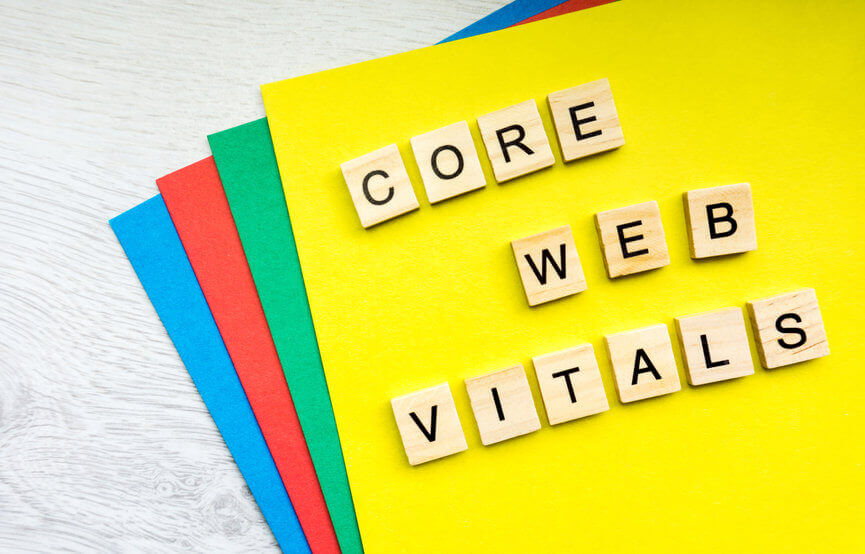 Core Web Vitals sign made with tile letters